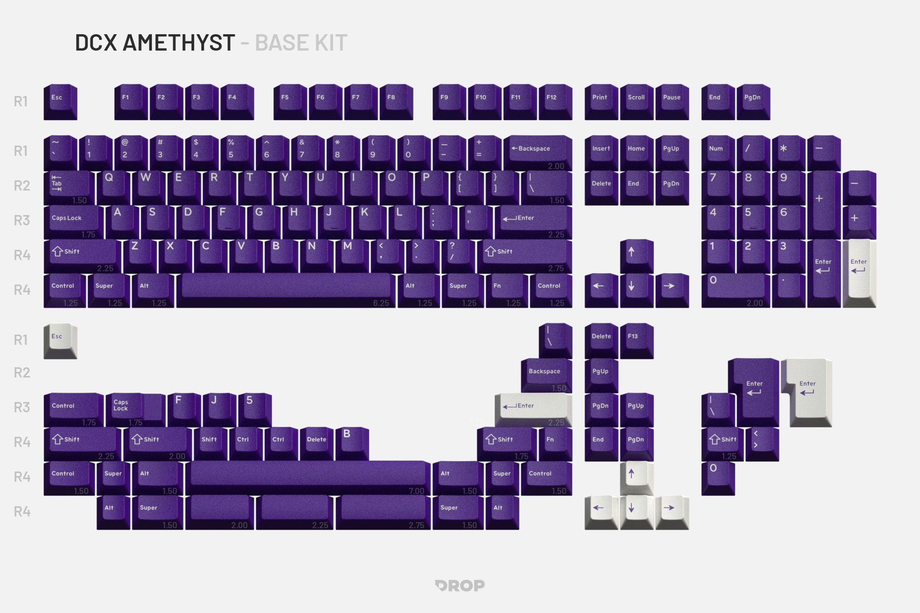 Drop DCX Amethyst Keycap Set | Mechanical Keyboards | Keycaps